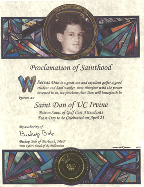 Sample Proclamation of Sainthood Certificate