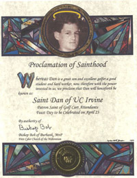 Canonization Certificate for Saints
